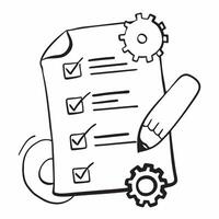 Flat of isolated checklist and gears with the word Process concept as A design featuring a checklist and gears with the word Process prominently displayed The elemen pure Set 2 vector