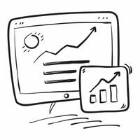 Flat of isolated computer screen and bar graph with the word Data concept as A clean design featuring a computer screen displaying a bar graph with the word Data prom pure vector
