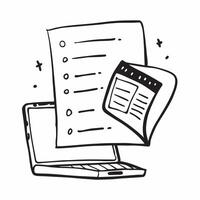 Flat of isolated laptop and checklist with the word Tasks concept as A design showing a laptop and a checklist with the word Tasks prominently displayed The elements pure vector