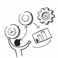 Flat of isolated gears with the word Efficiency concept as A clean design of interlocking gears symbolizing efficiency in operational management The word Efficiency pure vector