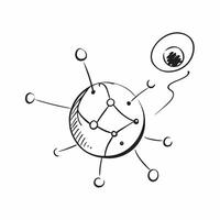 Flat of isolated globe and connected nodes with the word Network concept as A illustration of a globe with connected nodes with the word Network prominently displayed pure vector