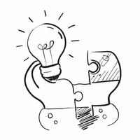 Flat of isolated puzzle piece and light bulb with the word Innovation concept as A clean design featuring a puzzle piece and a light bulb with the word Innovation pro pure vector
