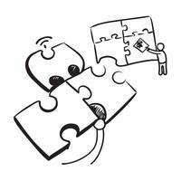 Flat of isolated puzzle pieces with the word Solution concept as A design showing interconnected puzzle pieces with the word Solution prominently displayed The eleme pure vector