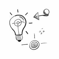 Flat of isolated light bulb and target with the word Vision concept as A design featuring a light bulb and a target with the word Vision prominently displayed Isolat pure vector