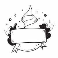 Flat Witchs Hat and Stars Border with Bewitching Text concept as A mystical border frame featuring witchs hats and stars at the corners with the word Bewitching in a swirling encha pure vector