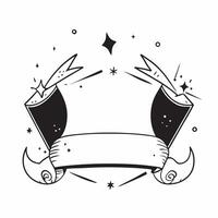 Flat Witchs Hat and Broom Border with Magic Text concept as A mystical border frame featuring witch hats and brooms at the edges with the word Magic in an elegant enchanted font T pure vector