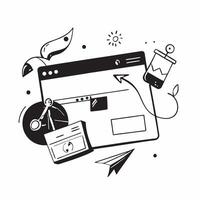 Freelancer designing a glossy website in a flexible workspace concept as Camera movement Pan across the screen displaying website design elements Scene A creative and modern works pure vector