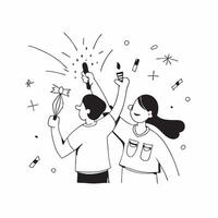 Friends celebrating Diwali with sparklers and glossy effects concept as Camera movement Zoom into the friends holding sparklers Scene Glossy glowing background with festive elemen pure Set 2 vector