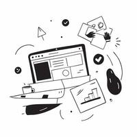 Freelancer designing a glossy website in a flexible workspace concept as Camera movement Pan across the screen displaying website design elements Scene A creative and modern works pure Set 2 vector