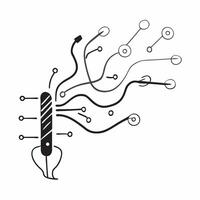 Glossy abstract background with glowing circuits representing technology management concept as A glossy abstract background filled with glowing circuits symbolizing technology mana pure vector