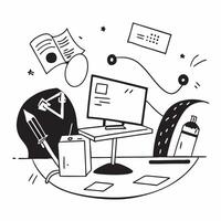 Glossy Abstract Digital Art with Home Office Desk concept as A photo depicting a home office desk with a glossy abstract digital art background The image emphasizes the modern and pure Set 8 vector