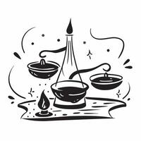 Glossy abstract digital painting of Dhanteras oil lamps concept as Camera movement Pan across the abstract digital painting of oil lamps Scene Abstract serene background Detail G pure Set 9 vector