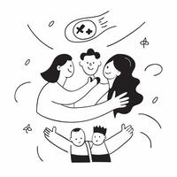 Glossy Abstract Family Bond concept as A glossy abstract digital art depicting the strong bond between family members using vibrant colors and flowing shapes to represent the diver pure vector