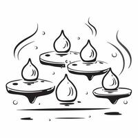 Glossy abstract digital painting of Dhanteras oil lamps concept as Camera movement Pan across the abstract digital painting of oil lamps Scene Abstract serene background Detail G pure Set 12 vector