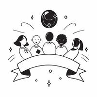 Glossy Abstract Family Circle with Glowing Unity Lines concept as A dynamic digital art banner featuring an abstract interracial family forming a circle with glowing lines of unity pure Set 2 vector