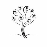 Glossy Abstract Family Tree of Life concept as A vibrant glossy abstract digital art of a family tree of life with flowing lines and bright colors representing the diversity and gr pure vector