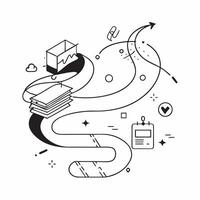 Glossy abstract lines and shapes forming a digital flexible workspace concept as Camera movement Pan across the lines and shapes as they form various workspace elements Scene Vibr pure Set 2 vector