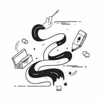 Glossy abstract shapes and lines representing a fluid flexible workspace concept as Camera movement Pan across the shapes and lines as they form various workspace elements Scene V pure vector