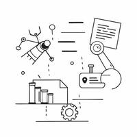 Glossy AI Driven Supply Chain Background concept as A glossy background of a modern warehouse with AI powered robotics and automated systems The scene captures innovation efficien pure vector