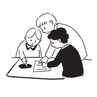 Glossy Background with Grandparents Helping Grandchildren with Homework concept as A sleek glossy background image showcasing grandparents helping their grandchildren with homework pure Set 2 vector