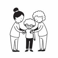 Glossy Background with Grandparents Holding Grandchildrens Hands concept as A glossy high resolution background image featuring a soft gradient with the silhouettes of grandparents pure Set 2 vector