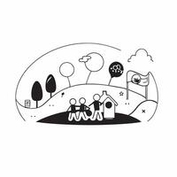 Glossy Background with Same Parents at the Park concept as A vibrant glossy background image showing icons of same parents spending time at the park with their child isolated on a pure vector