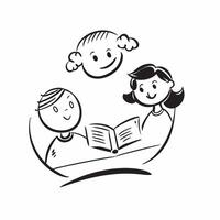 Glossy Background with Same Parents Reading Together concept as A minimalist glossy background featuring icons of same parents reading together with their child isolated on a soft pure vector