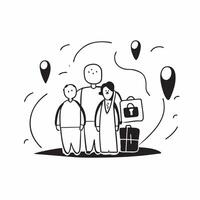 Glossy Background with Same Parents Traveling Together concept as A vibrant glossy background image showing icons of same parents traveling with their child isolated on a soft grad pure Set 2 vector