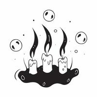 Glossy Candles Background with Floating Orbs concept as A glossy background featuring glowing candles with floating orbs of light in a dark eerie setting Ideal for Halloween theme pure vector