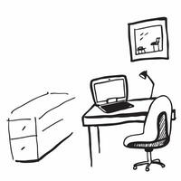 Glossy Chair and Desk Setup concept as A photo featuring a glossy ergonomic chair and a stylish desk in a home office setup The camera captures the scene from the side showcasing pure Set 2 vector