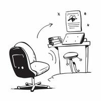Glossy Chair and Desk Setup concept as A photo featuring a glossy ergonomic chair and a stylish desk in a home office setup The camera captures the scene from the side showcasing pure vector