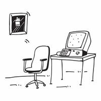 Glossy Chair and Desk Setup concept as A photo featuring a glossy ergonomic chair and a stylish desk in a home office setup The camera captures the scene from the side showcasing pure Set 4 vector