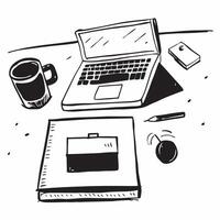 Glossy Desk Setup with Laptop and Notebook concept as A photo of a glossy home office desk setup featuring a laptop and a notebook The camera angle is slightly overhead focusing o pure Set 4 vector