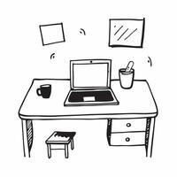 Glossy Desk Setup with Laptop and Notebook concept as A photo of a glossy home office desk setup featuring a laptop and a notebook The camera angle is slightly overhead focusing o pure Set 3 vector