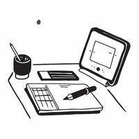 Glossy Desk with Planner and Pen concept as A photo of a glossy home office desk setup featuring a planner and pen The camera angle is slightly overhead focusing on the organized pure Set 2 vector