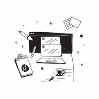 Glossy Digital Art Background with Home Office Setup concept as A photo depicting a home office setup with a glossy digital art background The image is centered around the desk an pure Set 7 vector