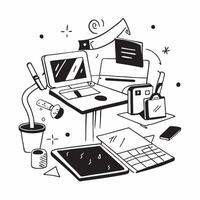 Glossy Digital Art Elements with Home Office Setup concept as A photo depicting a home office setup with glossy digital art elements The image is centered on the workspace highlig pure vector