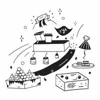 Glossy digital art of a market scene for Dhanteras shopping concept as Camera movement Pan across the vibrant market stalls and shoppers Scene Colorful bustling background Detail pure Set 2 vector