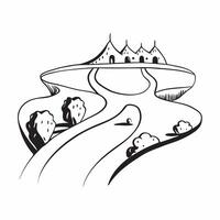 Glossy Family Journey Background concept as A dynamic glossy background with abstract paths and roads representing the journey of diverse families The flowing lines and vibrant co pure vector
