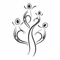Glossy Family Tree with Abstract Roots concept as A glossy abstract digital art of a family tree with dynamic flowing roots symbolizing the diverse connections within a family Bri pure vector
