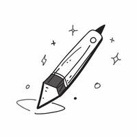 Glossy holographic pen on clean desk concept as A sleek pen with holographic patterns resting on a clean white desk glowing softly with light reflections isolated on white in Phot pure vector