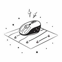 Glossy holographic mouse on digital mat concept as A glossy mouse with holographic patterns on a digital mat softly glowing with ambient light isolated on a clean white background pure vector