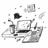 Glossy Home Office Desk with Abstract Digital Art Background concept as A photo depicting a home office desk with a glossy finish and an abstract digital art background The image pure Set 2 vector