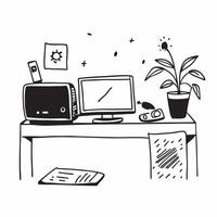 Glossy Home Office with Green Plant concept as A photo featuring a glossy home office desk setup with a green plant for a touch of nature The camera captures the scene from the fr pure Set 4 vector