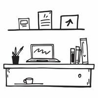 Glossy Home Office with Shelf Decor concept as A photo featuring a glossy home office desk setup with decorative shelves in the background The camera captures the scene from the f pure Set 2 vector