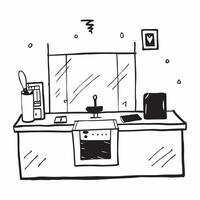 Glossy Home Office with Window View concept as A photo featuring a glossy home office desk setup with a window view The camera captures the scene from the front showcasing the bri pure Set 4 vector