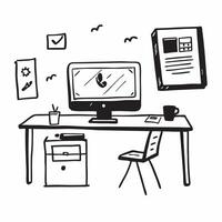 Glossy Home Office with Whiteboard concept as A photo featuring a glossy home office desk setup with a whiteboard in the background The camera captures the scene from an angle hig pure Set 3 vector