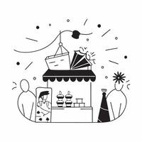 Glossy illustration of a market scene for Dhanteras with festive lights concept as Camera movement Pan across the vibrant market stalls and shoppers under festive lights Scene Col pure Set 2 vector