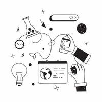Glossy Online Science Lab concept as A glossy image of a virtual science lab with students and sleek futuristic digital tools representing advanced online education ideal for adver pure vector