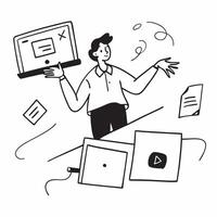 Glossy Teacher in Virtual Classroom concept as A glossy vibrant image of a teacher conducting a virtual class with sleek digital tools and a modern setup ideal for educational bann pure vector